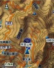 內建台灣地區等高線電子地圖
