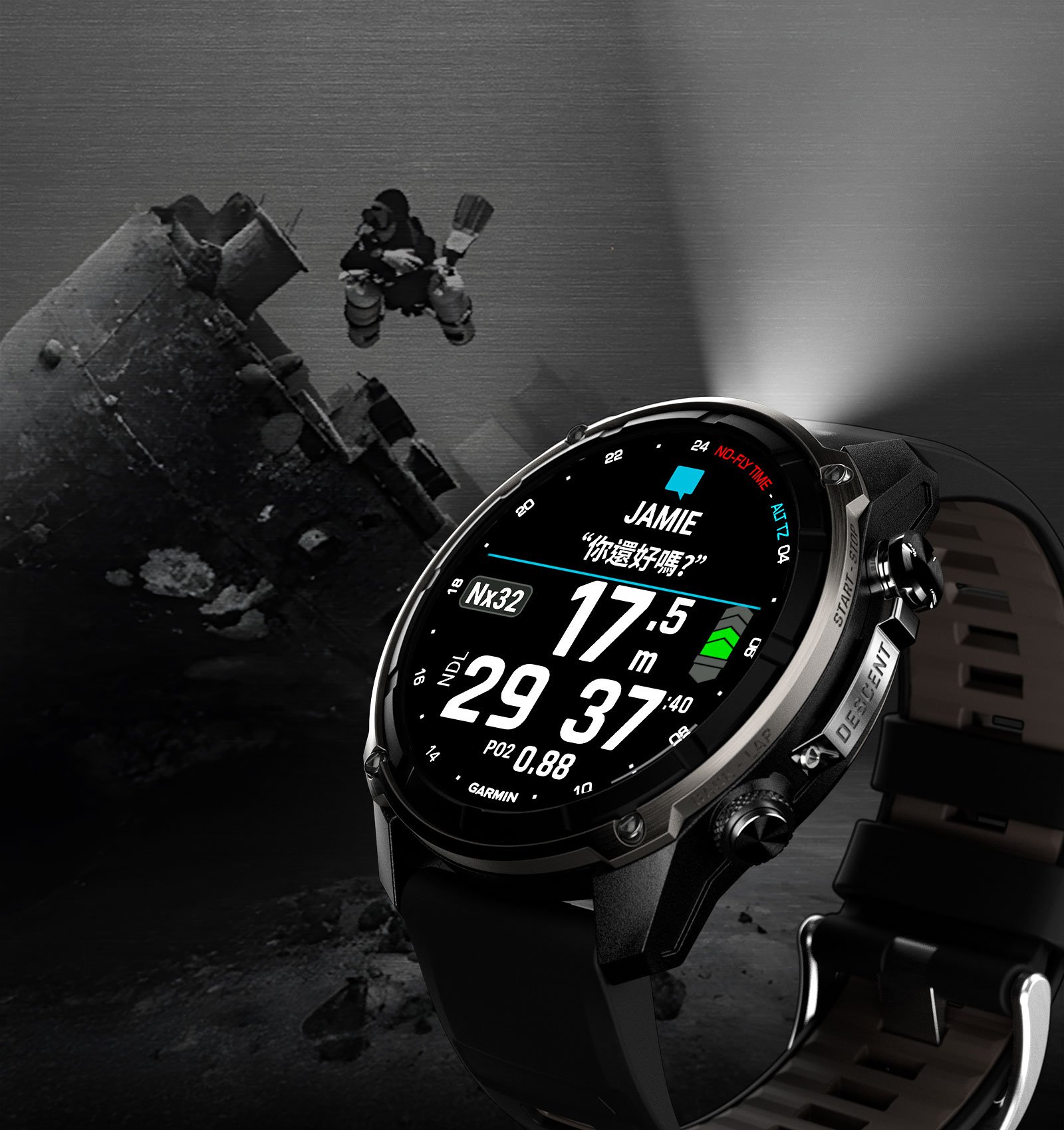 Descent Mk3i - GPS潛水電腦錶 - 鈦銀色