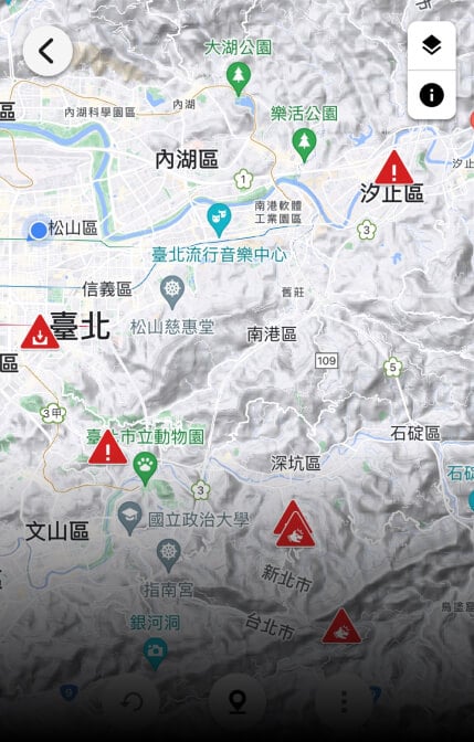 Garmin Connect App 規劃路線 危險