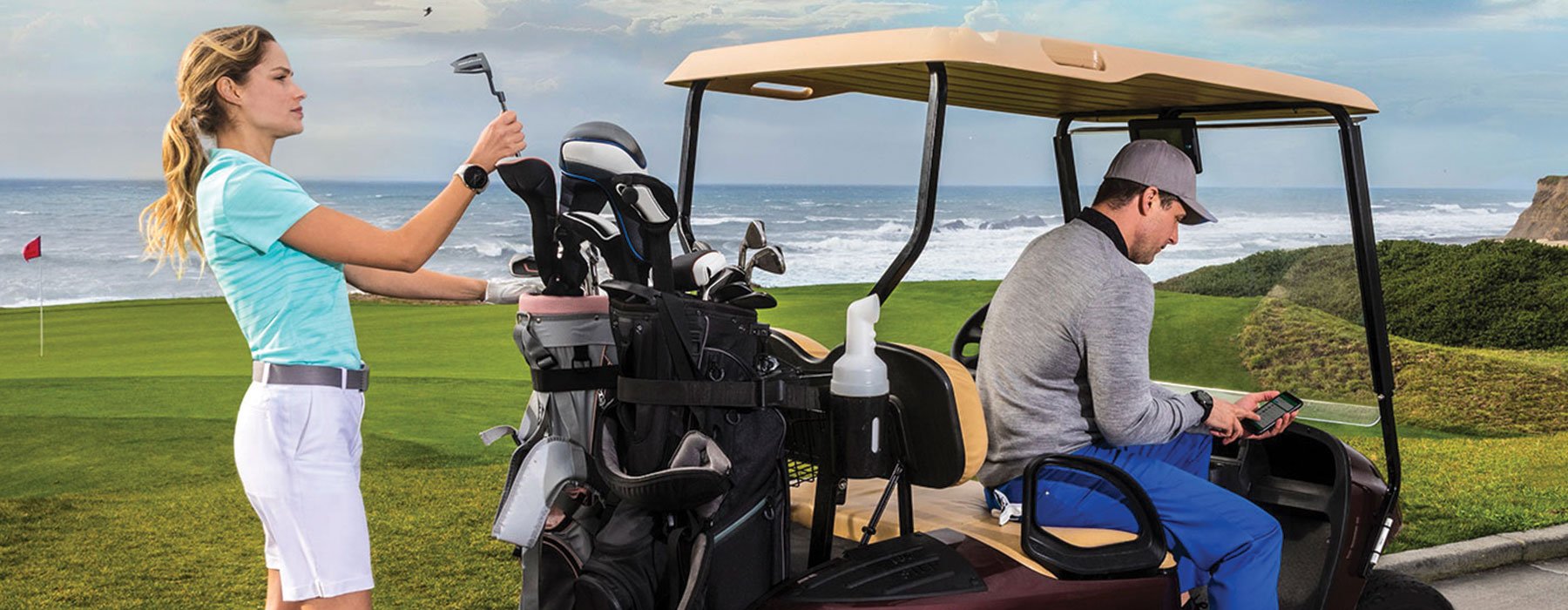 Garmin Golf 應用程式 - A man and woman golfing